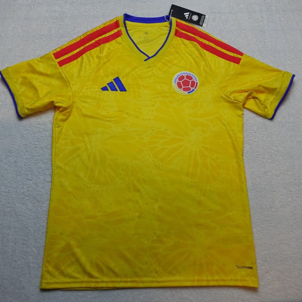 Adidas Soccer Jersey Mens Medium Yellow Colombia FCF Home Shirt JL6972 205